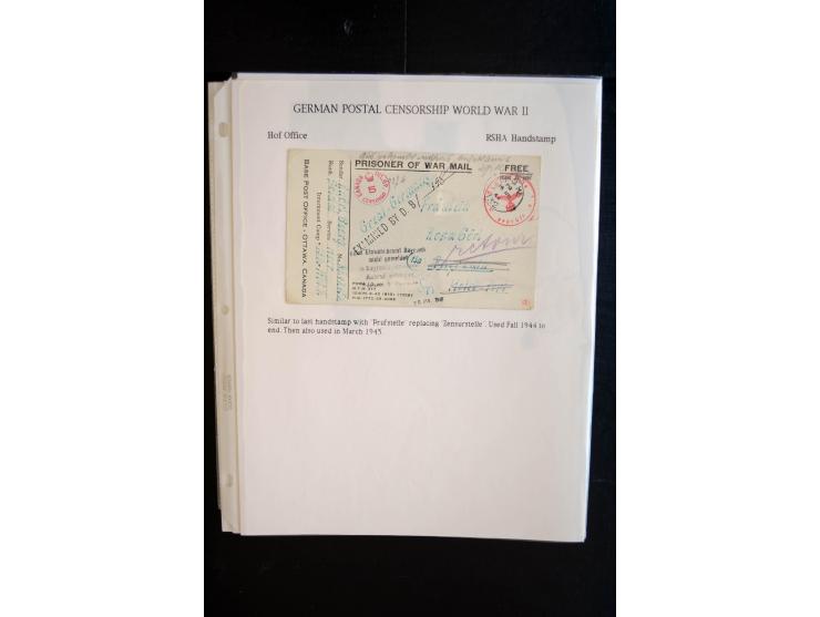 1940/45, interessante Sammlung mit über 140 Briefen, Karten und Drucksachen mit fast nur besseren Zensuren, Hinweis-Stempeln 