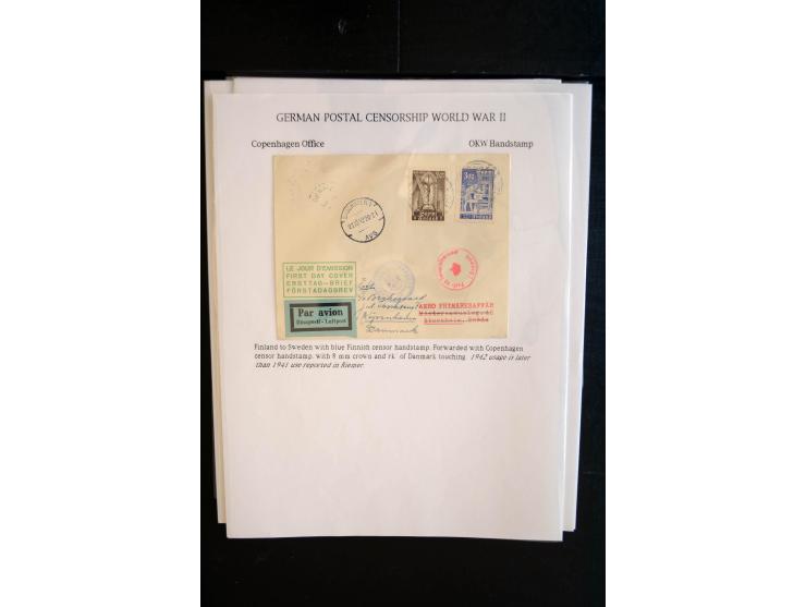 1940/45, interessante Sammlung mit über 140 Briefen, Karten und Drucksachen mit fast nur besseren Zensuren, Hinweis-Stempeln 