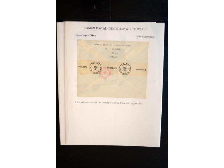 1940/45, interessante Sammlung mit über 140 Briefen, Karten und Drucksachen mit fast nur besseren Zensuren, Hinweis-Stempeln 