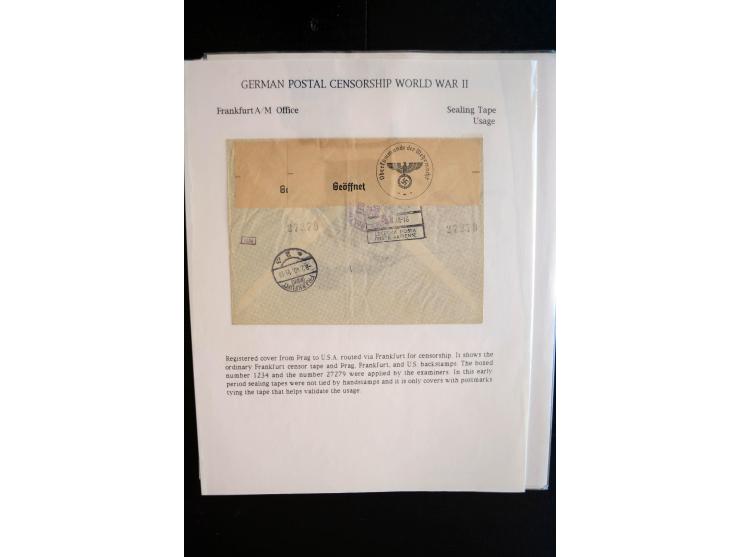 1940/45, interessante Sammlung mit über 140 Briefen, Karten und Drucksachen mit fast nur besseren Zensuren, Hinweis-Stempeln 