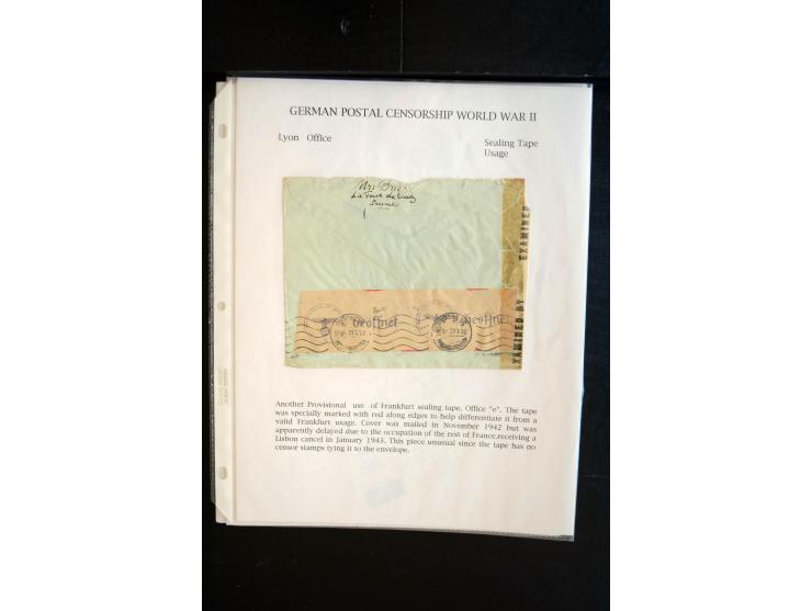 1940/45, interessante Sammlung mit über 140 Briefen, Karten und Drucksachen mit fast nur besseren Zensuren, Hinweis-Stempeln 