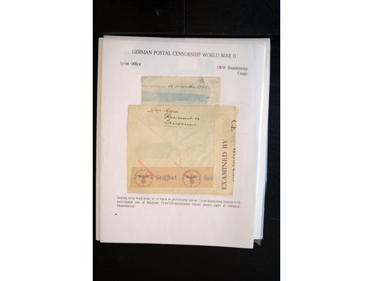 1940/45, interessante Sammlung mit über 140 Briefen, Karten und Drucksachen mit fast nur besseren Zensuren, Hinweis-Stempeln 
