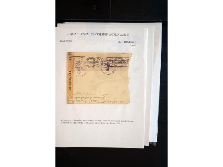 1940/45, interessante Sammlung mit über 140 Briefen, Karten und Drucksachen mit fast nur besseren Zensuren, Hinweis-Stempeln 