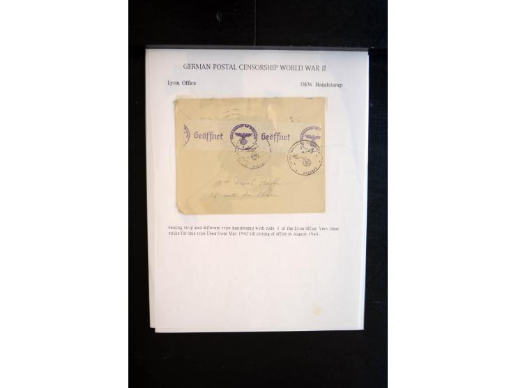 1940/45, interessante Sammlung mit über 140 Briefen, Karten und Drucksachen mit fast nur besseren Zensuren, Hinweis-Stempeln 