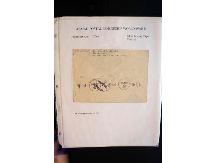 1940/45, interessante Sammlung mit über 140 Briefen, Karten und Drucksachen mit fast nur besseren Zensuren, Hinweis-Stempeln 