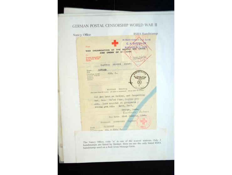 1940/45, interessante Sammlung mit über 140 Briefen, Karten und Drucksachen mit fast nur besseren Zensuren, Hinweis-Stempeln 