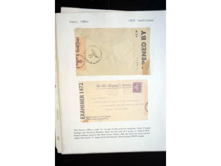 1940/45, interessante Sammlung mit über 140 Briefen, Karten und Drucksachen mit fast nur besseren Zensuren, Hinweis-Stempeln 