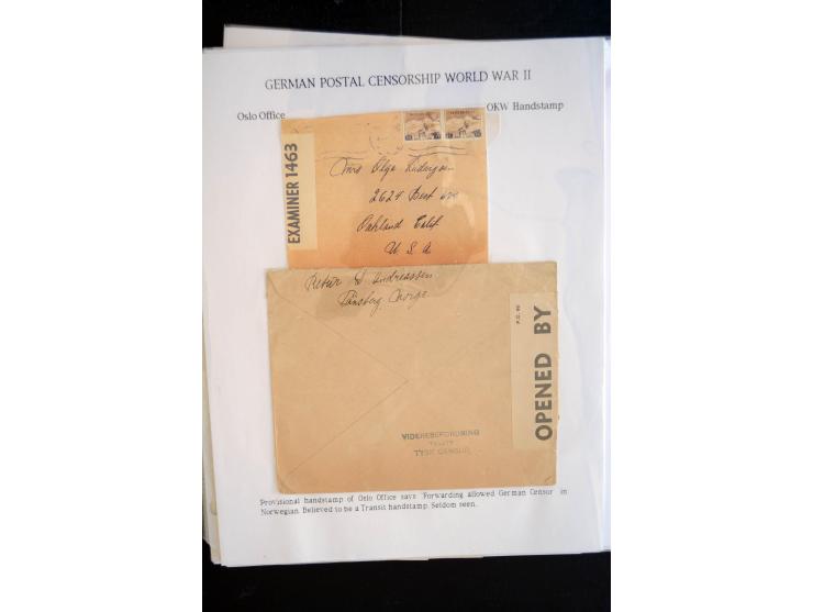 1940/45, interessante Sammlung mit über 140 Briefen, Karten und Drucksachen mit fast nur besseren Zensuren, Hinweis-Stempeln 