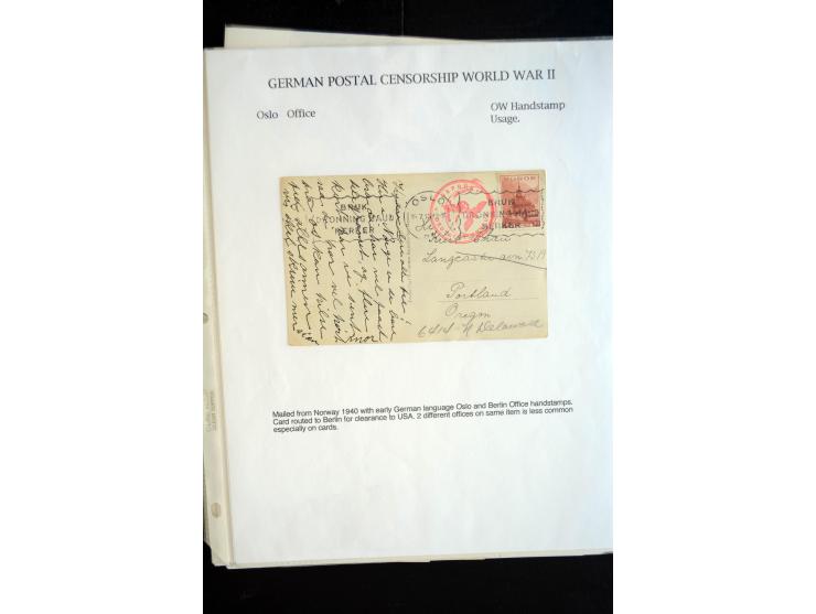 1940/45, interessante Sammlung mit über 140 Briefen, Karten und Drucksachen mit fast nur besseren Zensuren, Hinweis-Stempeln 