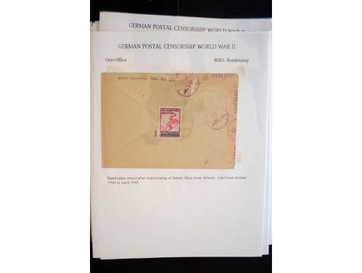 1940/45, interessante Sammlung mit über 140 Briefen, Karten und Drucksachen mit fast nur besseren Zensuren, Hinweis-Stempeln 