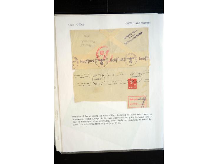 1940/45, interessante Sammlung mit über 140 Briefen, Karten und Drucksachen mit fast nur besseren Zensuren, Hinweis-Stempeln 