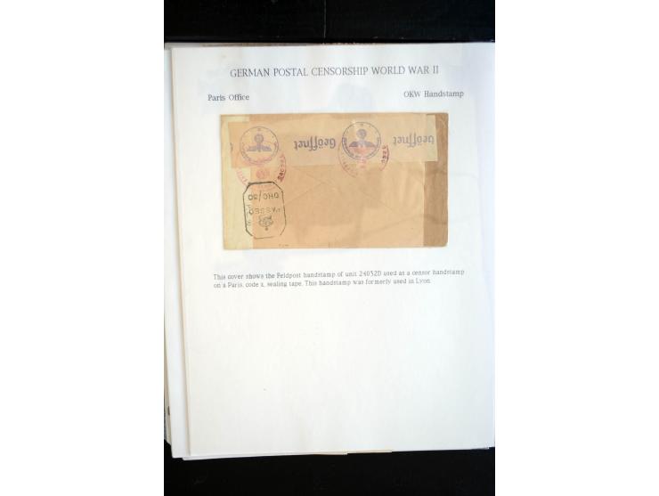 1940/45, interessante Sammlung mit über 140 Briefen, Karten und Drucksachen mit fast nur besseren Zensuren, Hinweis-Stempeln 