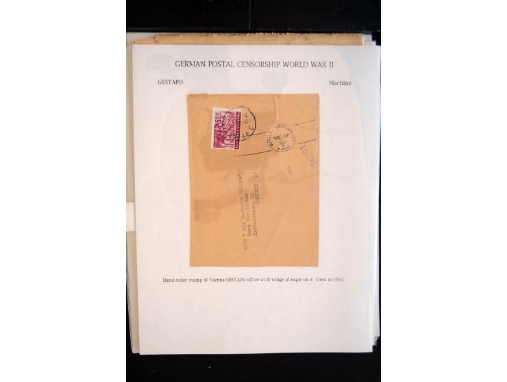1940/45, interessante Sammlung mit über 140 Briefen, Karten und Drucksachen mit fast nur besseren Zensuren, Hinweis-Stempeln 