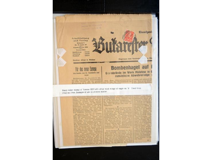 1940/45, interessante Sammlung mit über 140 Briefen, Karten und Drucksachen mit fast nur besseren Zensuren, Hinweis-Stempeln 