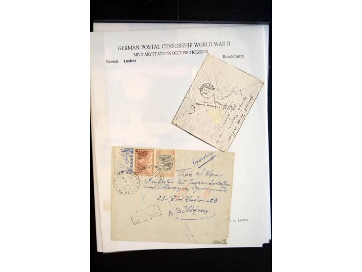 1940/45, interessante Sammlung mit über 140 Briefen, Karten und Drucksachen mit fast nur besseren Zensuren, Hinweis-Stempeln 