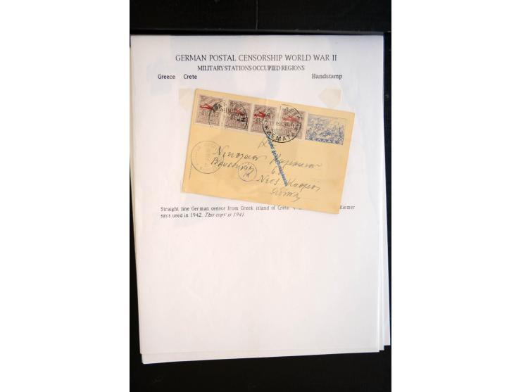 1940/45, interessante Sammlung mit über 140 Briefen, Karten und Drucksachen mit fast nur besseren Zensuren, Hinweis-Stempeln 