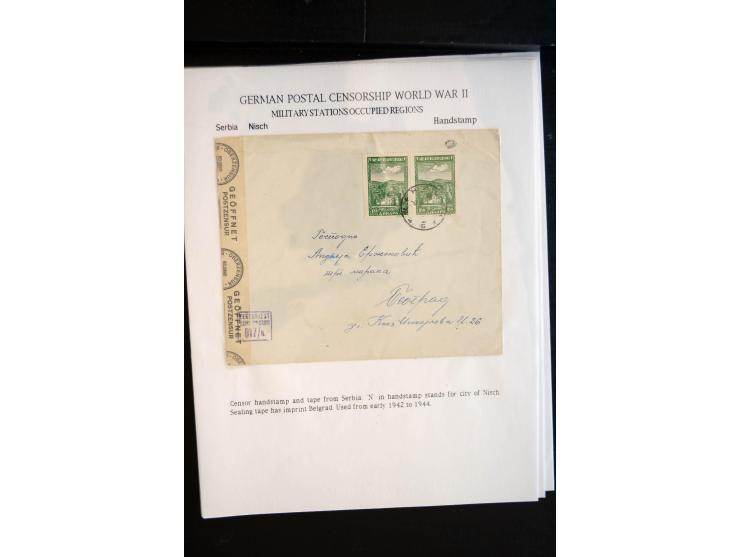 1940/45, interessante Sammlung mit über 140 Briefen, Karten und Drucksachen mit fast nur besseren Zensuren, Hinweis-Stempeln 