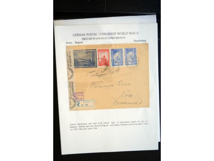 1940/45, interessante Sammlung mit über 140 Briefen, Karten und Drucksachen mit fast nur besseren Zensuren, Hinweis-Stempeln 