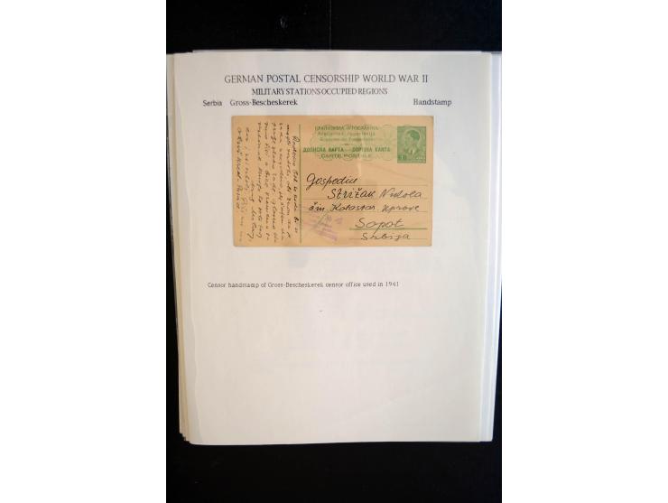 1940/45, interessante Sammlung mit über 140 Briefen, Karten und Drucksachen mit fast nur besseren Zensuren, Hinweis-Stempeln 