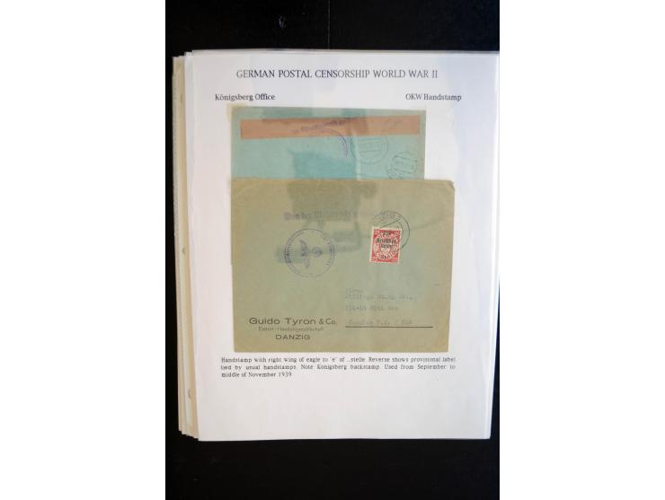1940/45, interessante Sammlung mit über 140 Briefen, Karten und Drucksachen mit fast nur besseren Zensuren, Hinweis-Stempeln 