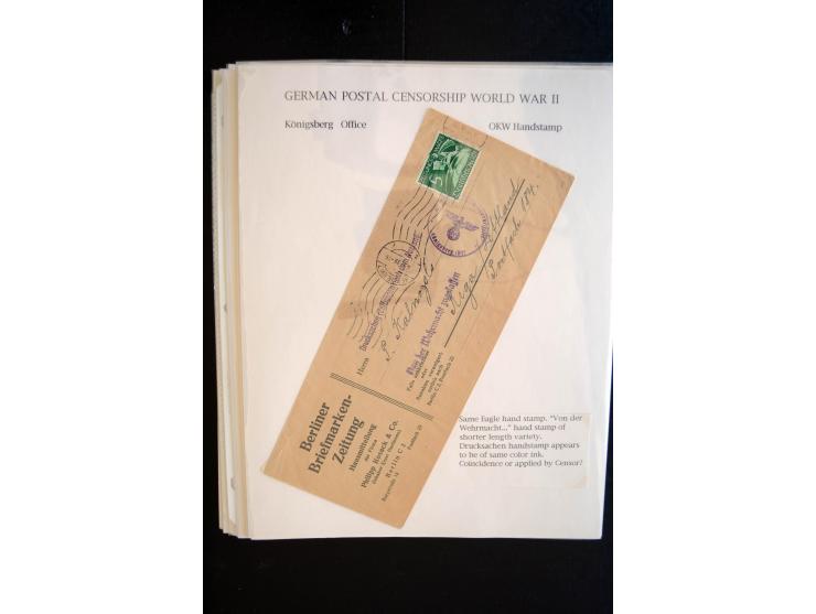 1940/45, interessante Sammlung mit über 140 Briefen, Karten und Drucksachen mit fast nur besseren Zensuren, Hinweis-Stempeln 
