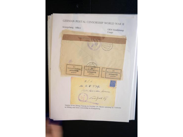 1940/45, interessante Sammlung mit über 140 Briefen, Karten und Drucksachen mit fast nur besseren Zensuren, Hinweis-Stempeln 
