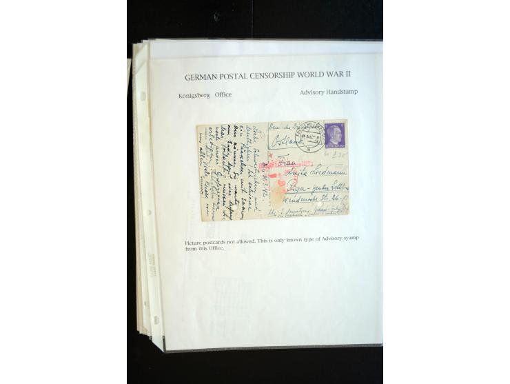 1940/45, interessante Sammlung mit über 140 Briefen, Karten und Drucksachen mit fast nur besseren Zensuren, Hinweis-Stempeln 