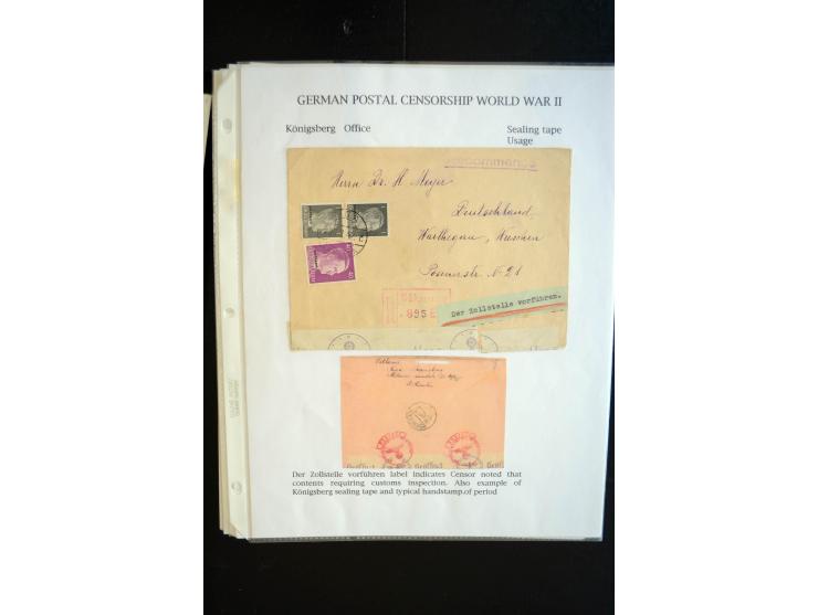 1940/45, interessante Sammlung mit über 140 Briefen, Karten und Drucksachen mit fast nur besseren Zensuren, Hinweis-Stempeln 