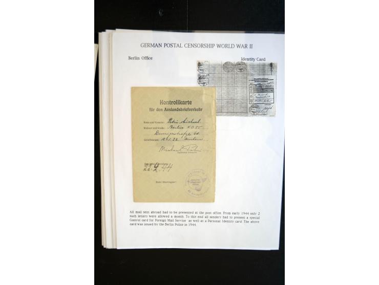 1940/45, interessante Sammlung mit über 140 Briefen, Karten und Drucksachen mit fast nur besseren Zensuren, Hinweis-Stempeln 