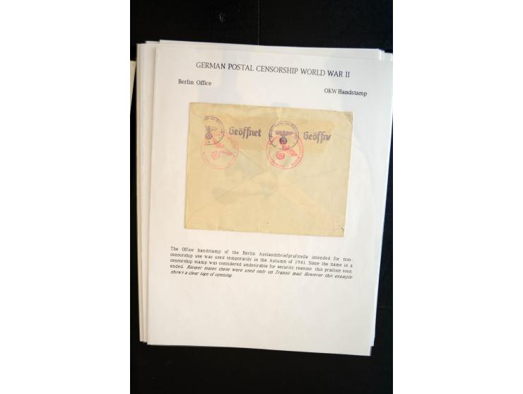 1940/45, interessante Sammlung mit über 140 Briefen, Karten und Drucksachen mit fast nur besseren Zensuren, Hinweis-Stempeln 