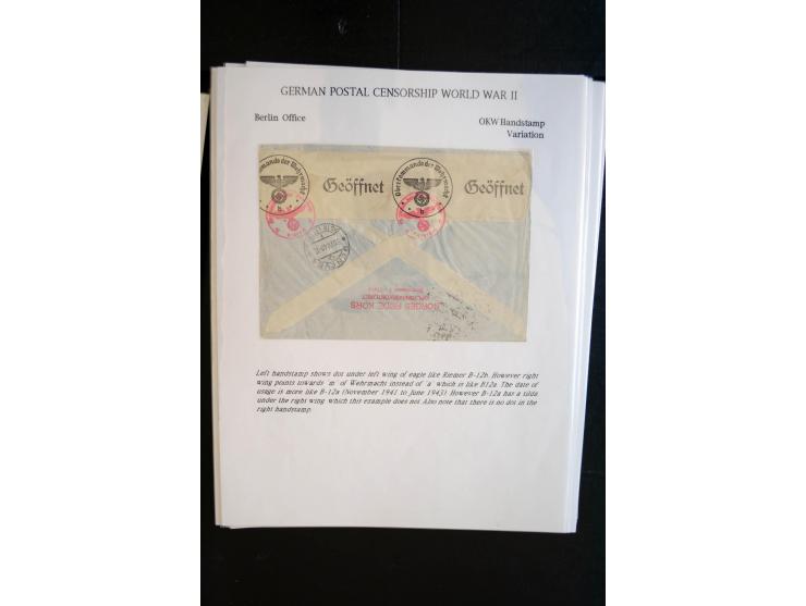 1940/45, interessante Sammlung mit über 140 Briefen, Karten und Drucksachen mit fast nur besseren Zensuren, Hinweis-Stempeln 