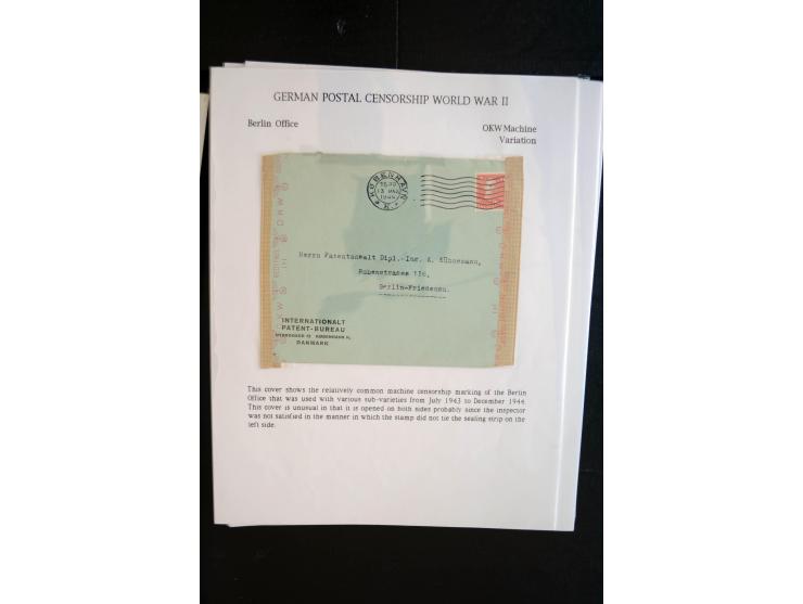 1940/45, interessante Sammlung mit über 140 Briefen, Karten und Drucksachen mit fast nur besseren Zensuren, Hinweis-Stempeln 