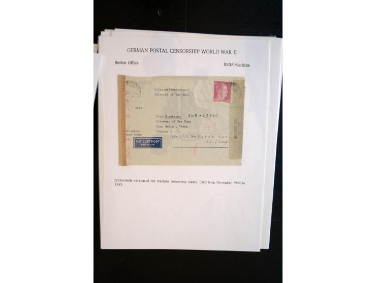 1940/45, interessante Sammlung mit über 140 Briefen, Karten und Drucksachen mit fast nur besseren Zensuren, Hinweis-Stempeln 