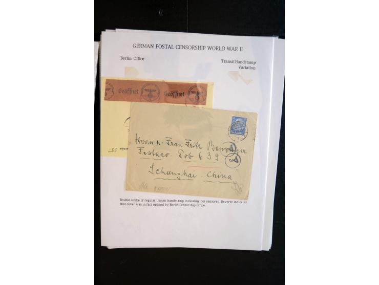 1940/45, interessante Sammlung mit über 140 Briefen, Karten und Drucksachen mit fast nur besseren Zensuren, Hinweis-Stempeln 