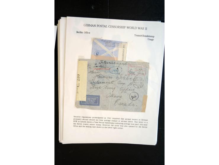 1940/45, interessante Sammlung mit über 140 Briefen, Karten und Drucksachen mit fast nur besseren Zensuren, Hinweis-Stempeln 