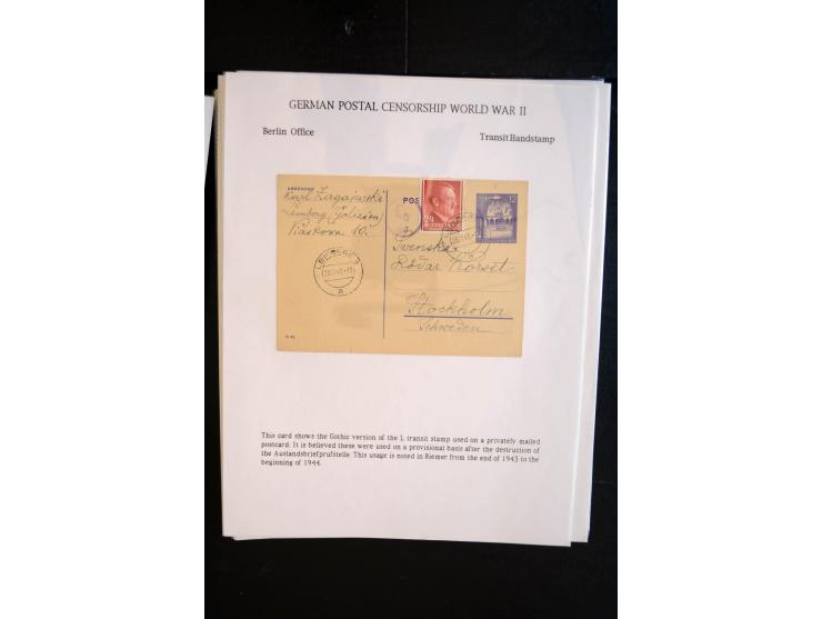 1940/45, interessante Sammlung mit über 140 Briefen, Karten und Drucksachen mit fast nur besseren Zensuren, Hinweis-Stempeln 