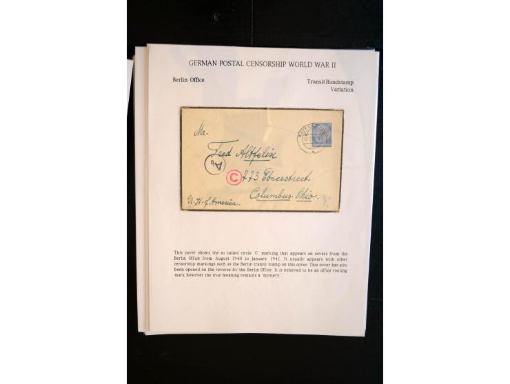 1940/45, interessante Sammlung mit über 140 Briefen, Karten und Drucksachen mit fast nur besseren Zensuren, Hinweis-Stempeln 