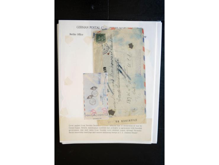 1940/45, interessante Sammlung mit über 140 Briefen, Karten und Drucksachen mit fast nur besseren Zensuren, Hinweis-Stempeln 