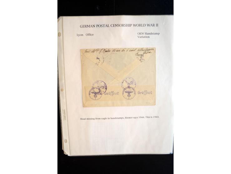 1940/45, interessante Sammlung mit über 140 Briefen, Karten und Drucksachen mit fast nur besseren Zensuren, Hinweis-Stempeln 