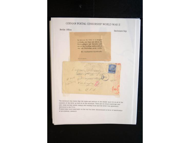 1940/45, interessante Sammlung mit über 140 Briefen, Karten und Drucksachen mit fast nur besseren Zensuren, Hinweis-Stempeln 