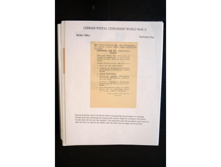 1940/45, interessante Sammlung mit über 140 Briefen, Karten und Drucksachen mit fast nur besseren Zensuren, Hinweis-Stempeln 
