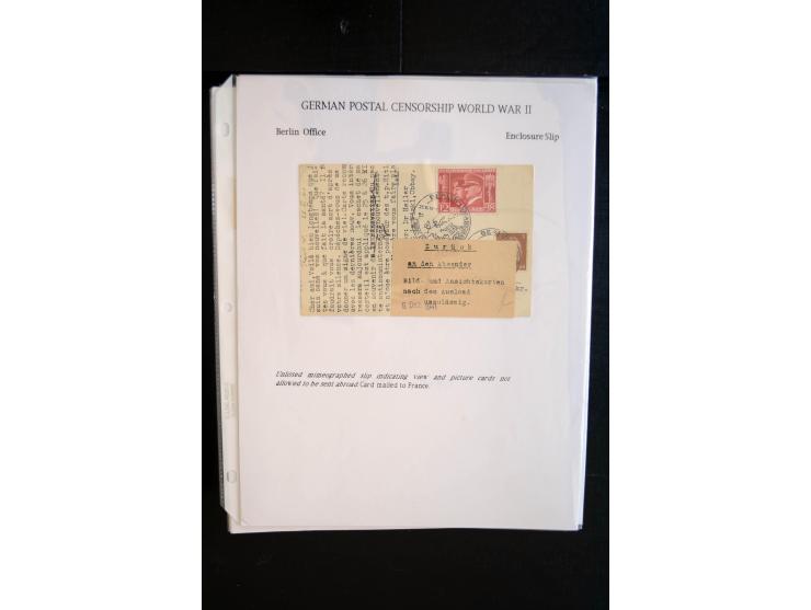 1940/45, interessante Sammlung mit über 140 Briefen, Karten und Drucksachen mit fast nur besseren Zensuren, Hinweis-Stempeln 