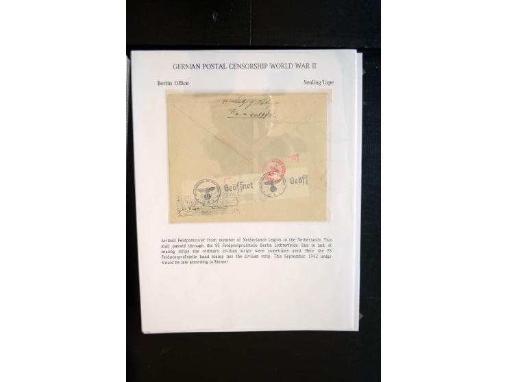 1940/45, interessante Sammlung mit über 140 Briefen, Karten und Drucksachen mit fast nur besseren Zensuren, Hinweis-Stempeln 