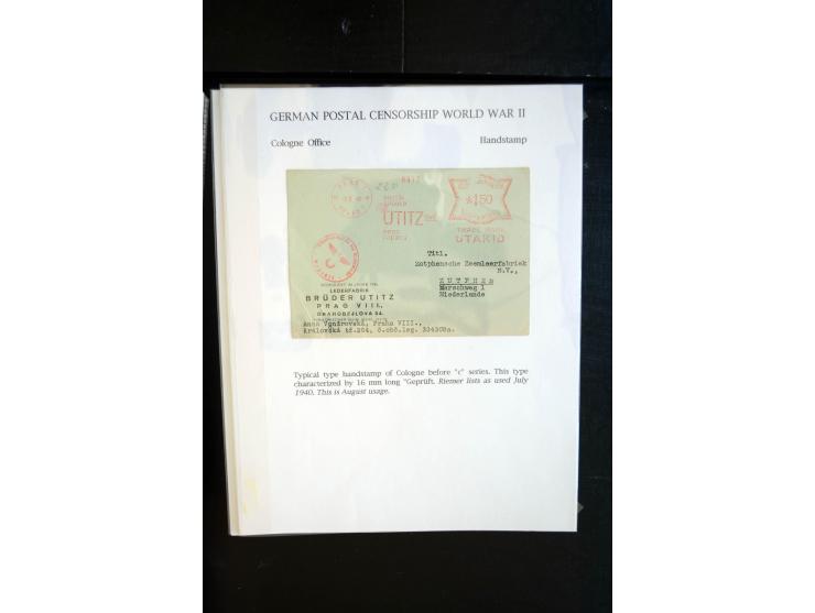 1940/45, interessante Sammlung mit über 140 Briefen, Karten und Drucksachen mit fast nur besseren Zensuren, Hinweis-Stempeln 