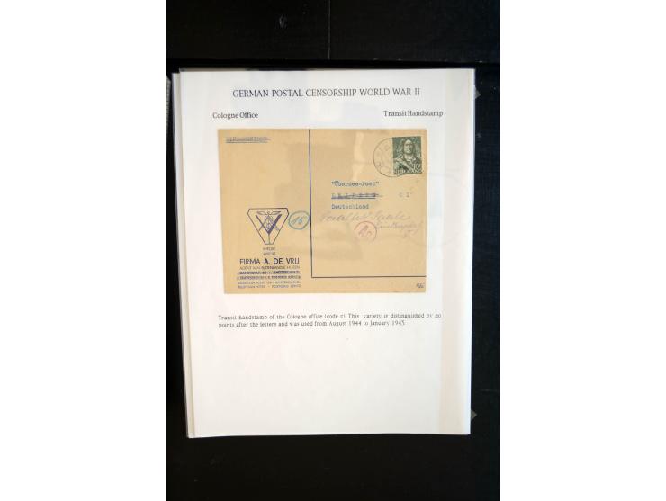 1940/45, interessante Sammlung mit über 140 Briefen, Karten und Drucksachen mit fast nur besseren Zensuren, Hinweis-Stempeln 