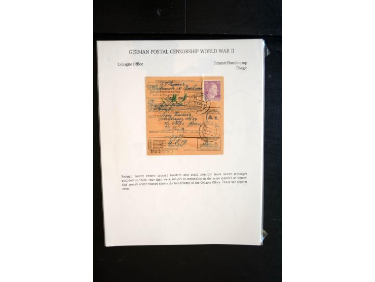 1940/45, interessante Sammlung mit über 140 Briefen, Karten und Drucksachen mit fast nur besseren Zensuren, Hinweis-Stempeln 