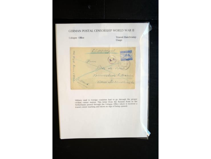 1940/45, interessante Sammlung mit über 140 Briefen, Karten und Drucksachen mit fast nur besseren Zensuren, Hinweis-Stempeln 