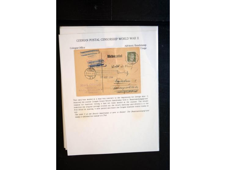 1940/45, interessante Sammlung mit über 140 Briefen, Karten und Drucksachen mit fast nur besseren Zensuren, Hinweis-Stempeln 