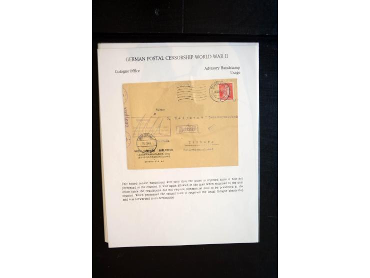 1940/45, interessante Sammlung mit über 140 Briefen, Karten und Drucksachen mit fast nur besseren Zensuren, Hinweis-Stempeln 