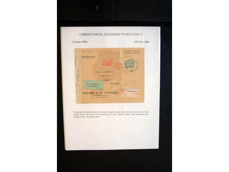 1940/45, interessante Sammlung mit über 140 Briefen, Karten und Drucksachen mit fast nur besseren Zensuren, Hinweis-Stempeln 